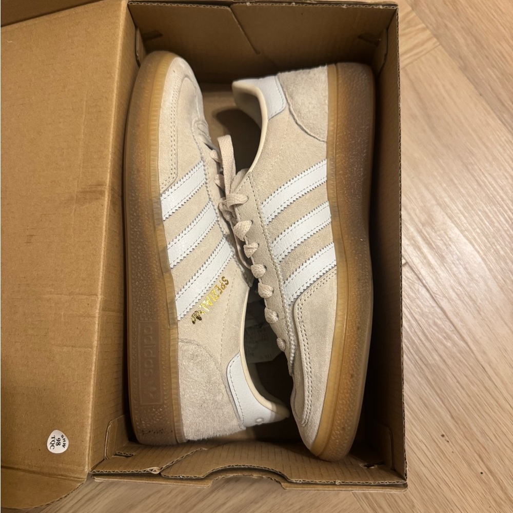 Adidas Women’s Cream and White Sneakers